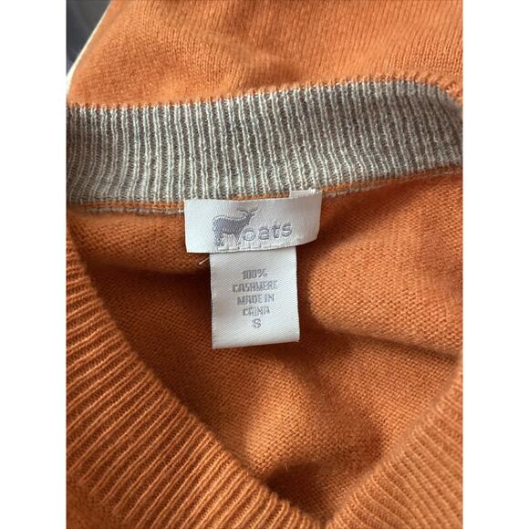 Oats Cashmere Top Pullover Sweater Knit Long Sleeve V Neck Orange S - Picture 2 of 4